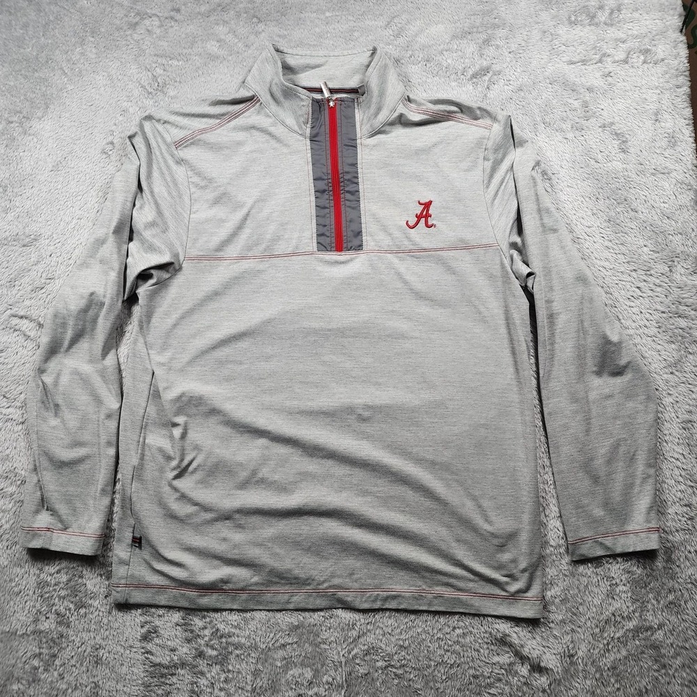 Alabama Crimson Tide Shirt Mens Medium Football Tommy Bahama Island Zone 1/4 Zip - Picture 6 of 12